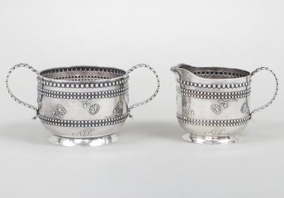 19C Tiffany & Co. sterling creamer and sugar from Abram Skidmore Post Estate