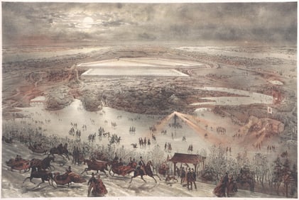 John Bachmann (American 1814-1896), "Central Park [Winter]", circa 1865, lithograph in colors
