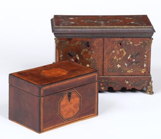 Group of (2) Wood Boxes with Inlay Decoration