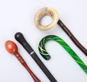 Group of (4) Canes and Walking Sticks
