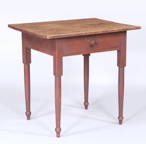 19th Century American Country Red-Painted Table