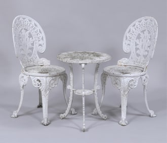 Three-Piece Victorian-Style Cast Iron Bistro Set