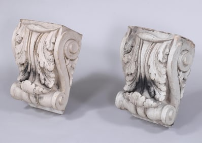 Pair of 19th Century New York City Cast Stone Corbels