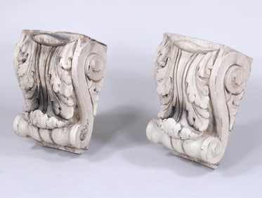 Pair of 19th Century New York City Cast Stone Corbels