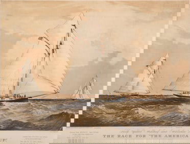 Currier & Ives, "The Race for the America Cup"