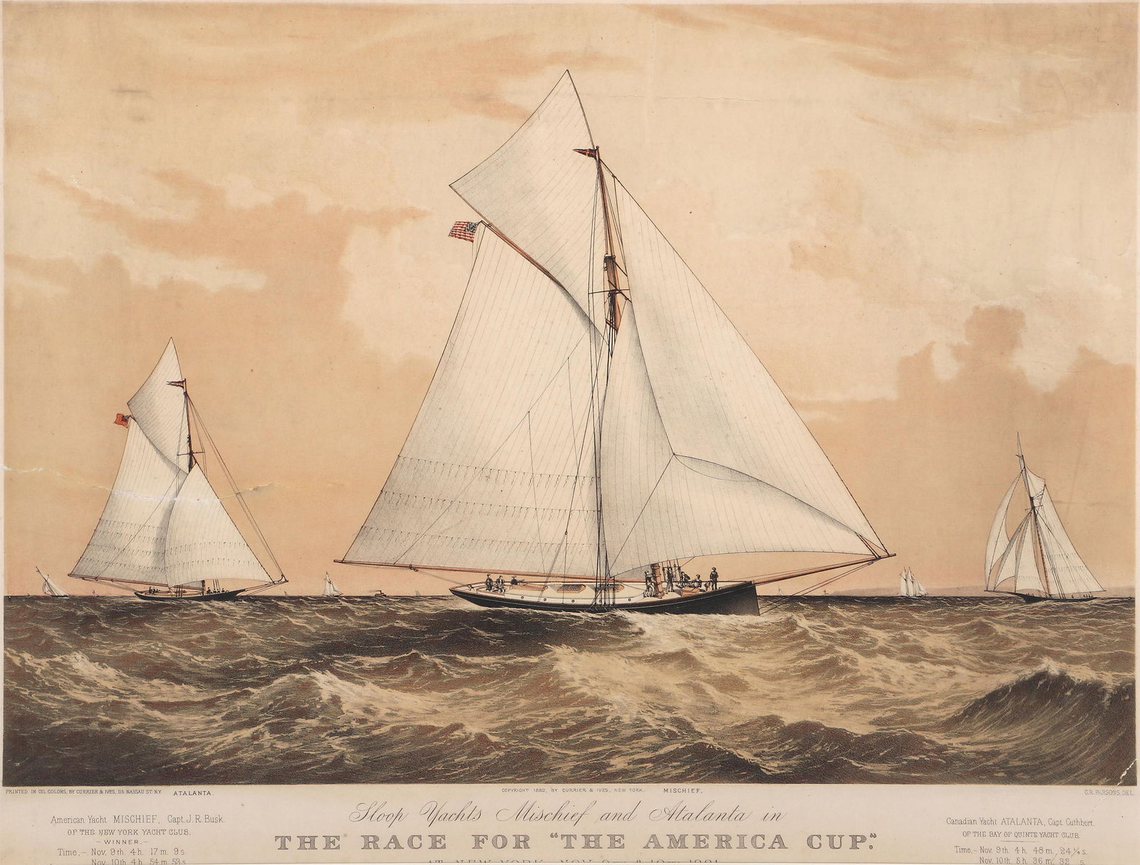 Currier & Ives, "The Race for the America Cup"