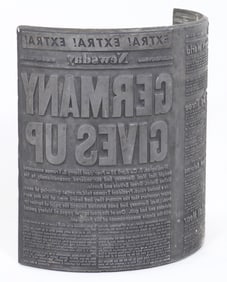 "Germany Gives Up" WWII Printing Plate