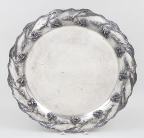Large Art Nouveau-Style Silverplate Tray