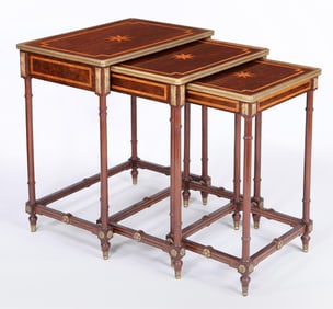 Neoclassical Gilt Bronze Mounted Nesting Tables