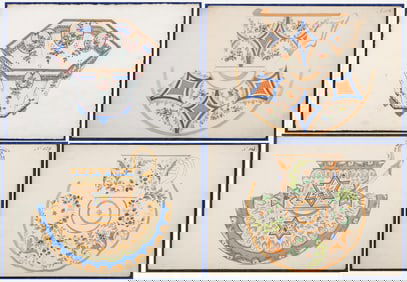 Group of (4) Continental Porcelain Designs