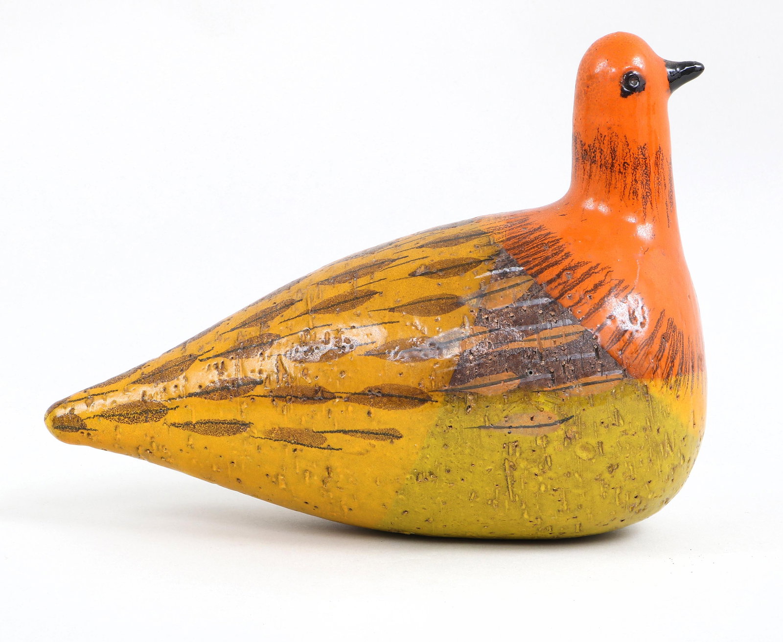 Aldo Londi (Italian, 1911-2003): Aldo Londi (Italian, 1911-2003) for Bitossi, Midcentury Modern Ceramic Bird Sculpturebottom numbered "75/28..." and marked "Italy".8 x 10 3/4 x 5 1/2 in. (20.3 x 27.3 x 14 cm.)
