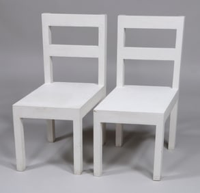 Pair of Contemporary Oblique-Angle Chairs