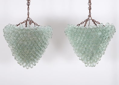 Large Glass "Grape Cluster" Chandeliers