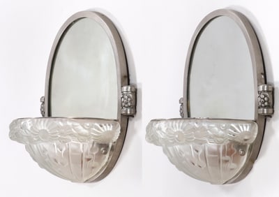 Pair of French Art Deco Glass Sconces