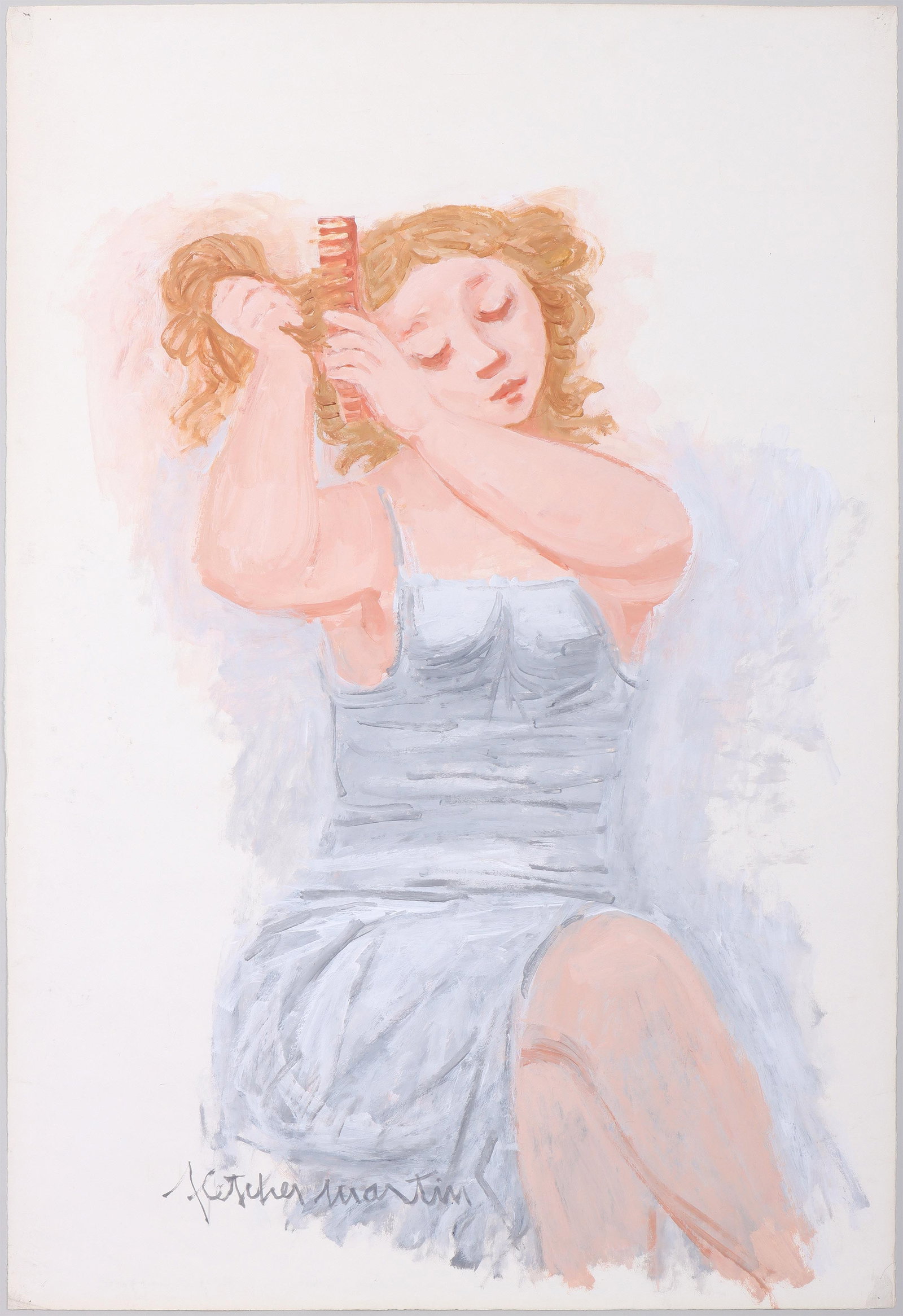 Fletcher Martin (American, 1904-1979): Fletcher MartinAmerican, 1904-1979Woman Dressingoil on Arches wove papersigned "Fletcher Martin" lower left. Unmounted, framed under acrylic.Sheet 39 3/4 x 29 1/2 in. (101 x 74.9 cm.), frame 44 x 29 1