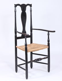 19th Century New Hampshire Country Queen Anne Armchair
