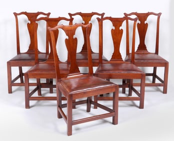 Set of (6) Country Chippendale Mahogany Side Chairs