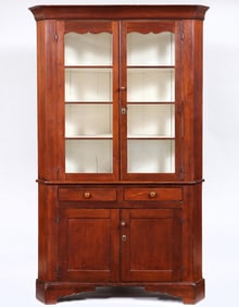 19th Century American Country Corner Cupboard