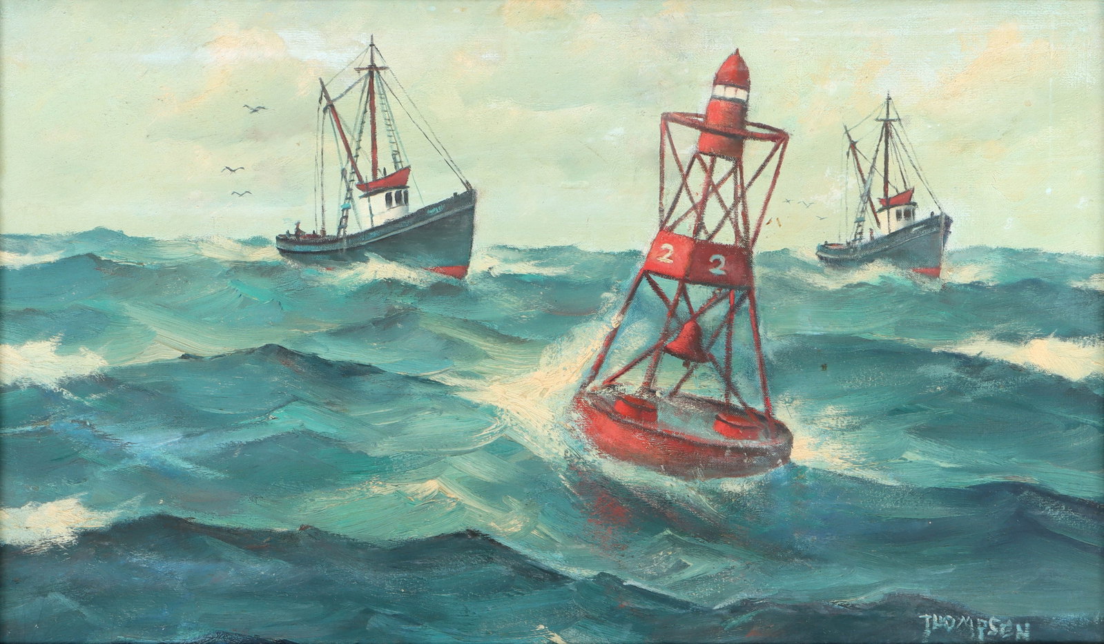 Ellery Thompson (American, 1899-1987): Ellery Thompson American, 1899-1987 "Making the Bell", 1966 oil on board signed "Thompson" lower right, titled and dated on board verso. Board 28 1/4 x 47 1/2 in. (71.8 x 120.7 cm.), Frame 34 x 52 1/2
