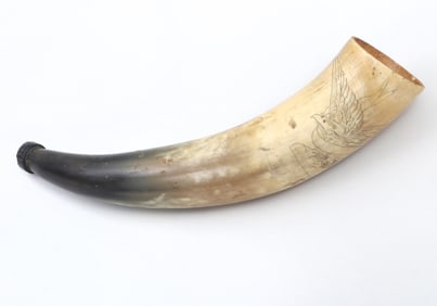 Powder Horn with Scrimshawed Animals