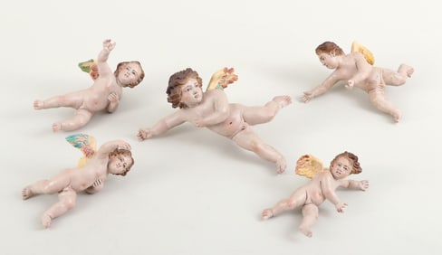 Group of (5) Neapolitan Creche Angels or Putti
