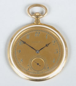 Tiffany & Co. Enameled 18k Gold Ultra-Thin Pocket Watch