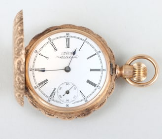 Waltham 14k Gold Hunt-Case Pocket Watch