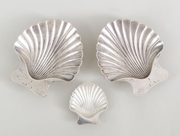 Tiffany & Co. Makers Sterling Silver Shell-Form Footed Dishes