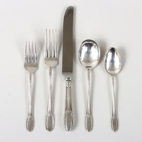 American Sterling Silver Flatware Service for Eight