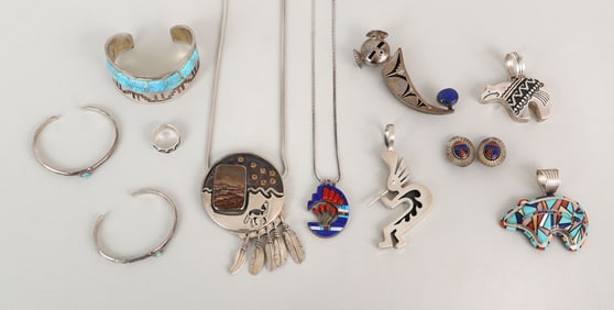 Signed Native American Sterling Silver Jewelry