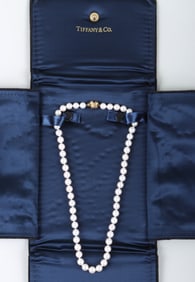 Tiffany & Co. Pearl Necklace with 18k Gold Clasp