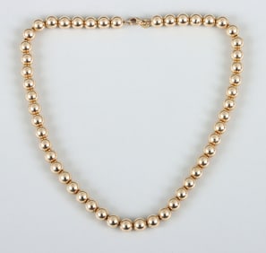 Tiffany & Co. 14k Gold Bead Necklace