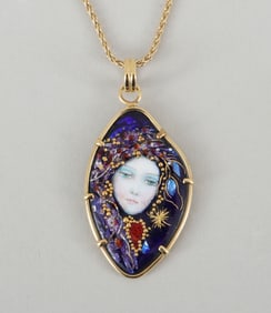 Alex and Mona Szabados, Enameled 18k Gold Necklace