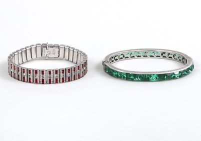 Art Deco-Style Sterling Silver Bracelets