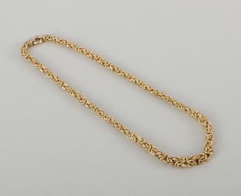 14k Gold Graduated Byzantine Chain Necklace