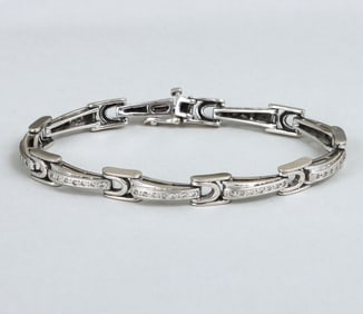 14k White Gold Diamond Bracelet