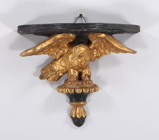Black-Painted and Gilt Composition Eagle Wall Bracket