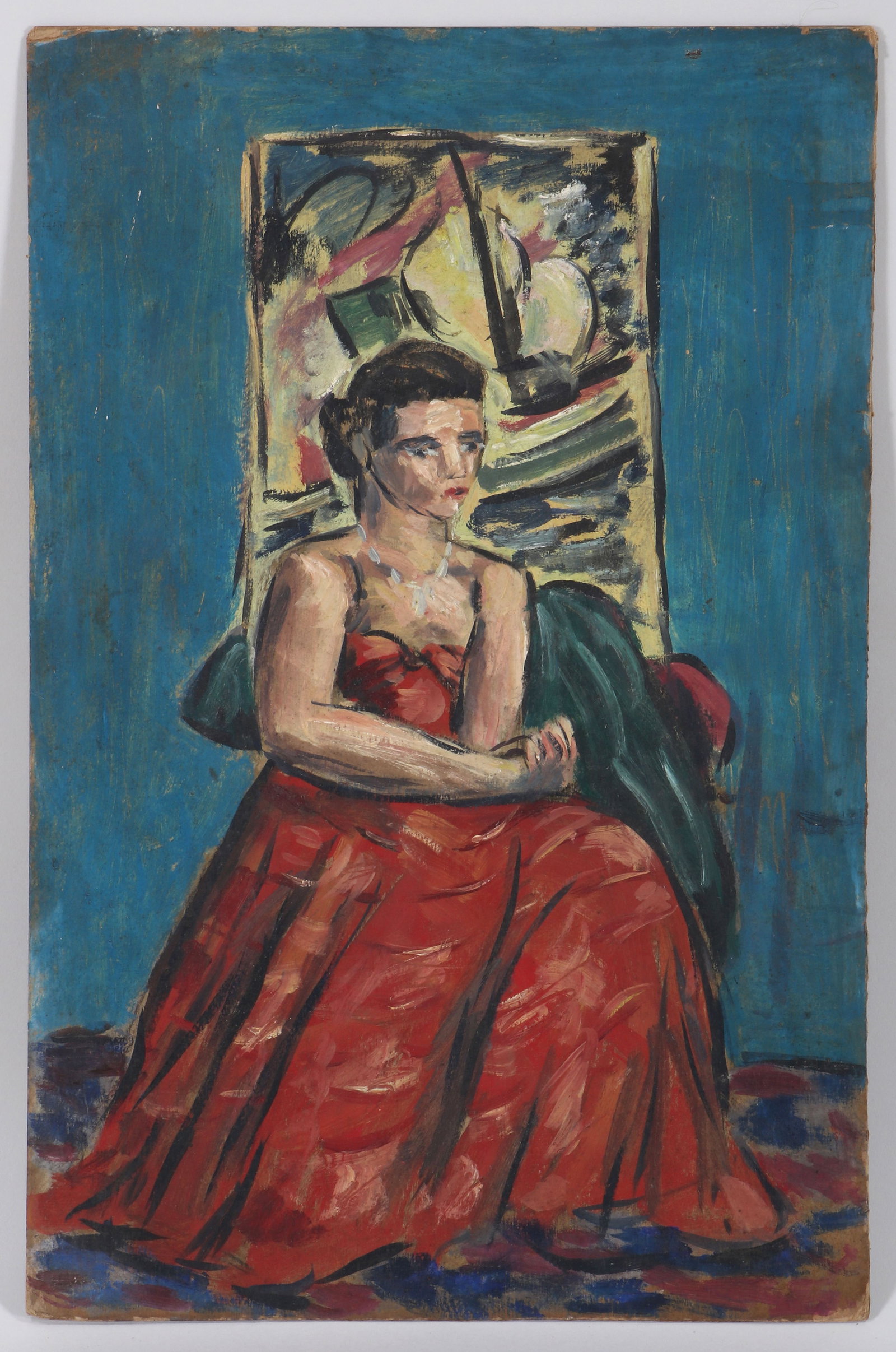 Adelaide Lawson Gaylor (American, 1889-1986): Adelaide Lawson Gaylor American, 1889-1986 Portrait of a Woman oil on board unsigned. Unframed. Board 22 x 14 in. (55.9 x 35.6 cm.)