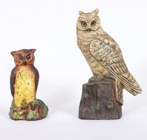 Group of (2) Owl Doorstops