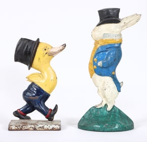 Group of (2) Anthropomorphic Animal Doorstops