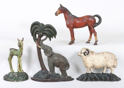 Group of (4) Animal Doorstops