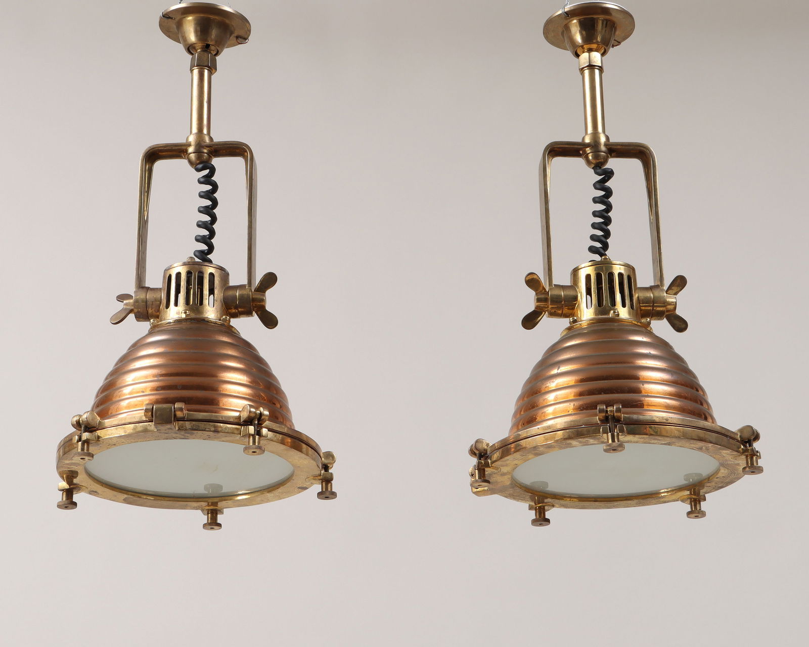 Brass and Copper Ship Overhead Lights (1 of 8)