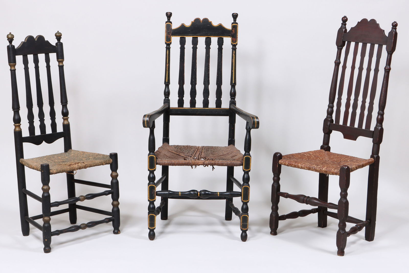 Group of (3) New England Bannister-Back Chairs (1 of 8)