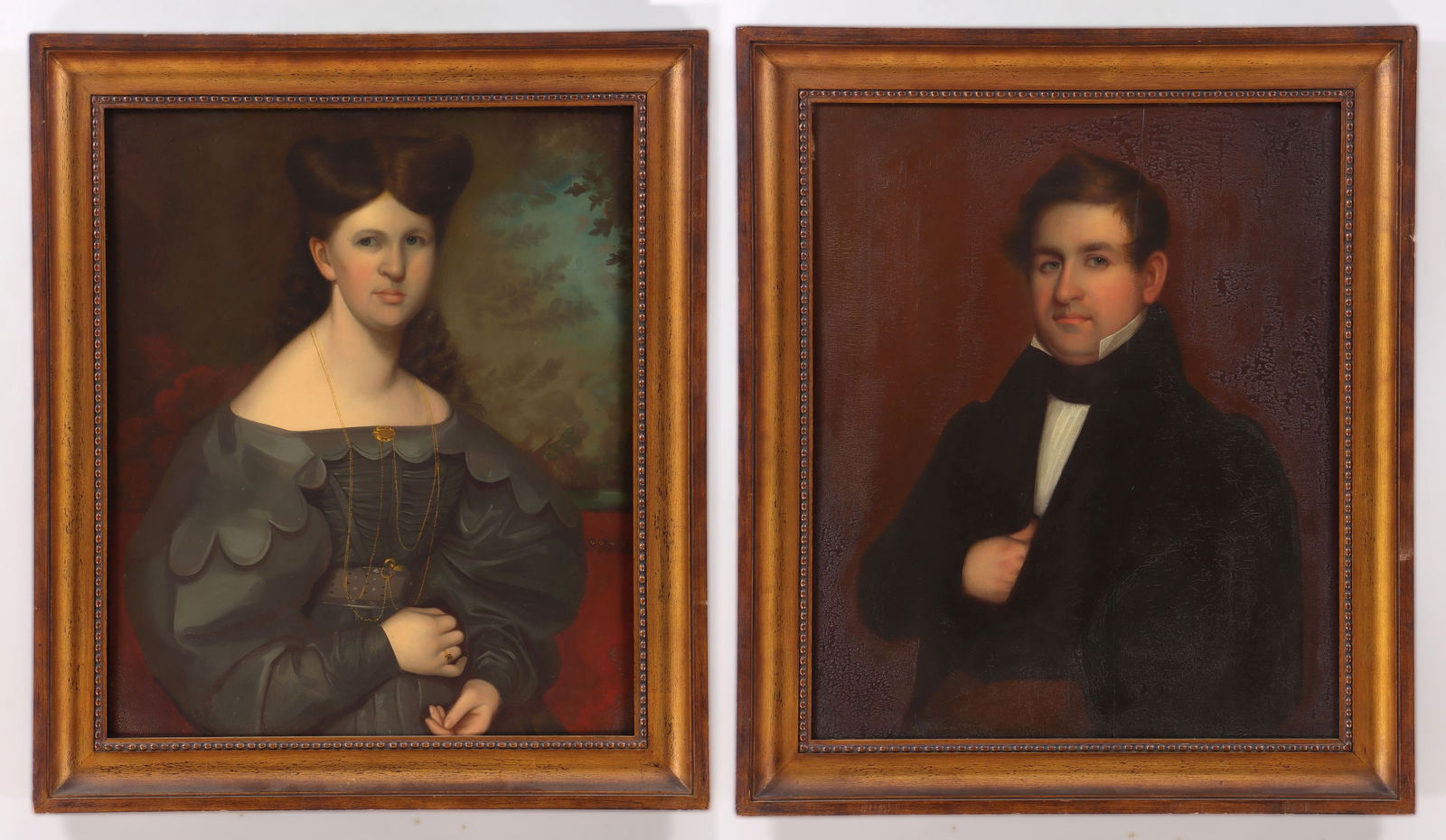 Pair of American School (19th Century) Portraits (1 of 12)