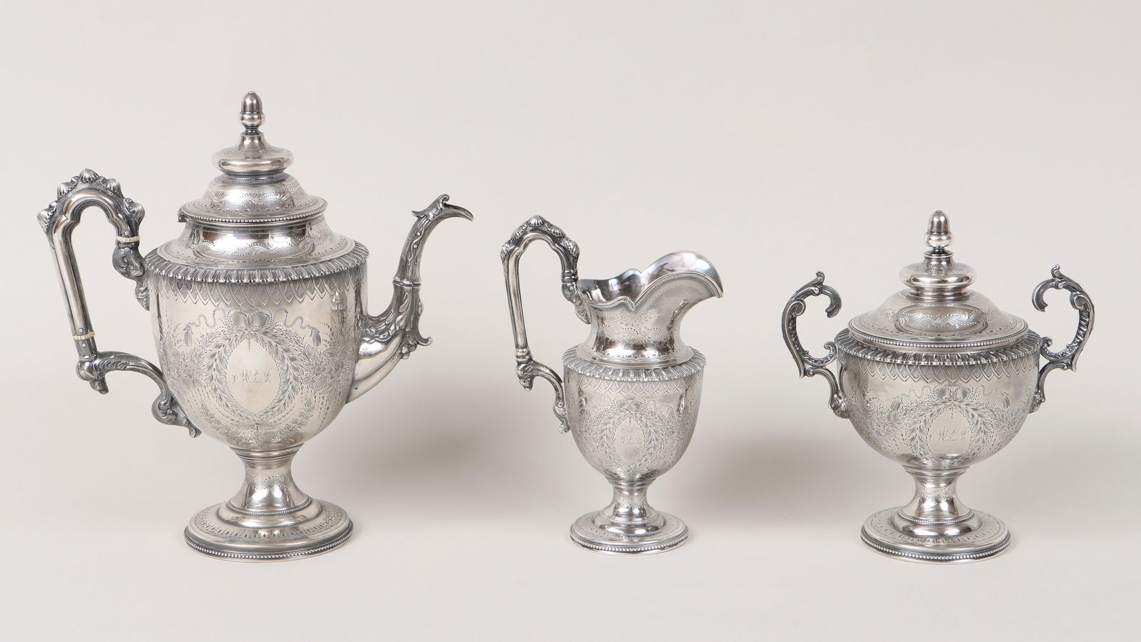 American Sterling Three-Piece Tea Set (1 of 12)