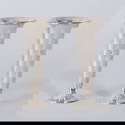 Pair of Tiffany & Co. Makers Sterling Silver Trumpet Vases: Pair of Tiffany & Co. Makers Sterling Silver Trumpet Vasesc. 1907-1947, marked on bottoms.6 in. x 3 in. dia. (15.2 cm. x 7.6 cm. dia.); total approximate weight 9.0 troy oz.