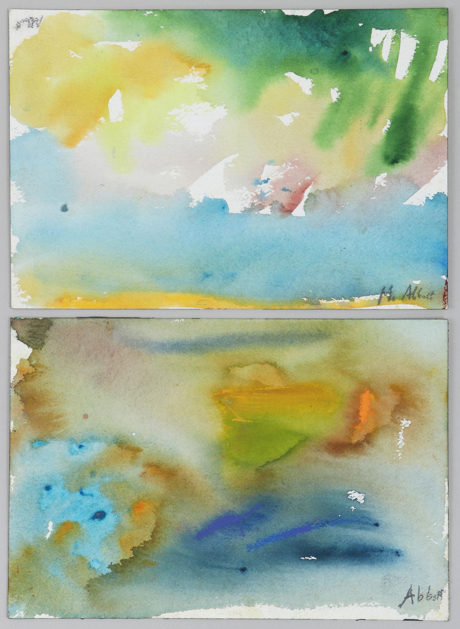Mary Abbott (American, 1921-2019): Mary AbbottAmerican, 1921-2019Group of (2) Abstractwatercolor on paperto include: Untitled (Abstract), 2003, signed "Abbott" in pencil lower right, and signed "Mary Abbott" with date in pencil on vers