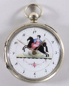 Breguet Fusee Pocket Watch with Hand-Painted Dial