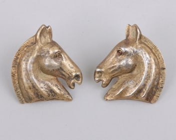 Pair of Hermes "Cheval" Horse Head Earrings