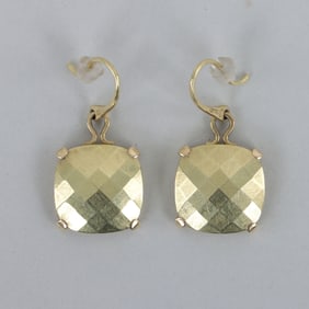 Pair of Bottega Veneta 18k Gold Drop Earrings